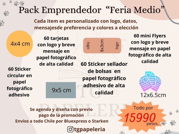 Pack emprendedor feria medio