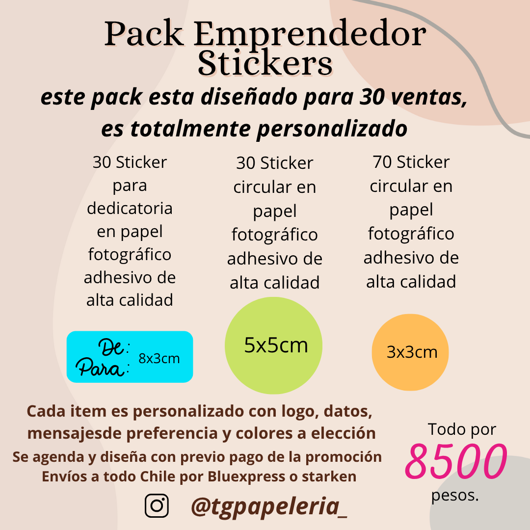 PACK EMPRENDEDOR STICKERS VARIADOS