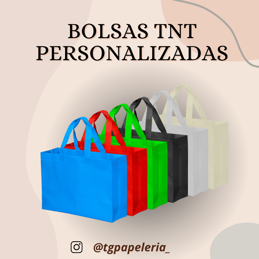 BOLSAS TNT PARA EMPRENDIMIENTO CON ASA 45X35X12CM